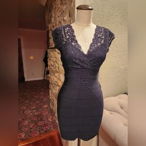 Bebe Black Lace Bandage Dress